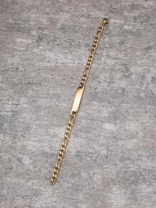 Rectangle Decor Chain Bracelet - Yellow Gold - View 2