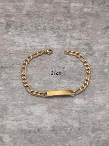 Rectangle Decor Chain Bracelet - Yellow Gold - View 3