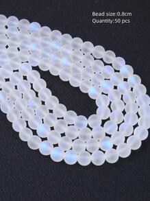 Uma Linha de 50 Peças de Contas de Vidro Glitter Bicolor de 8mm Usadas para Fazer Joias DIY de Mulheres (50 Contas Soltas/Saco)