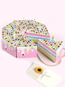 Hộp gói quà 6 chiếc bằng giấy, Hộp quà hình bánh tam giác hiện đại cho bữa tiệc - Nhiều màu - Xem 1