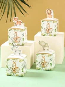 Hộp quà tặng giấy in hình động vật 24 chiếc - Nhiều màu - Xem 1