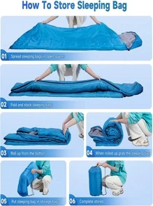 1pc Sleeping Bag For Adults Kids Boys And Girls, Suitable For Outdoor Camping, Backpacking, Traveling, Lightweight Design, Comes With Compression Bag - Army Green - View 4