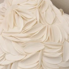 花朵裝飾靠墊套不附帶墊芯 - 白色 - 查看 5