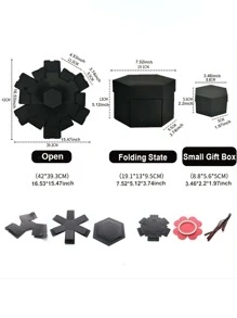 1入組創意爆炸禮物驚喜愛情紙六角DIY相冊剪貼簿女式男式生日禮物