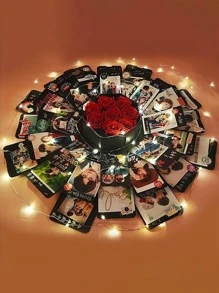 1入組創意爆炸禮物驚喜愛情紙六角DIY相冊剪貼簿女式男式生日禮物