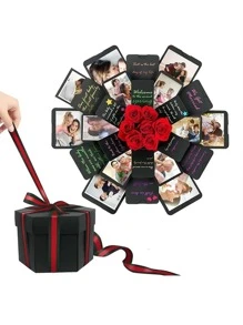 1入組創意爆炸禮物驚喜愛情紙六角DIY相冊剪貼簿女式男式生日禮物