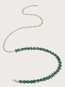 Thắt lưng chuỗi trang trí rhinestone - màu xanh lá - Xem 4