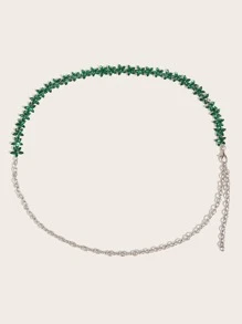 Thắt lưng chuỗi trang trí rhinestone - màu xanh lá - Xem 2
