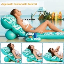 Jasonwell Jasonwell Inflatable Pool Float Adult - Pool Floaties Lounger Floats Rafts Floating Chair W Adjustable Water Floaty Pool Lake Lounge Tanning Float For Adults Kids