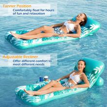 Jasonwell Jasonwell Inflatable Pool Float Adult - Pool Floaties Lounger Floats Rafts Floating Chair W Adjustable Water Floaty Pool Lake Lounge Tanning Float For Adults Kids