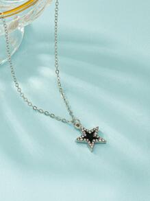 Vòng cổ quyến rũ ngôi sao rhinestone - Bạc - Xem 3