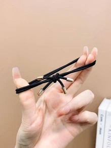 50 piezas de lazos elásticos simples de imitación de perlas de colores brillantes para el cabello de niñas