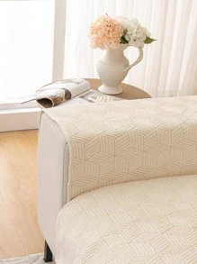 1 pieza Manta decubierta del sofá unicolor sofá moderno poliéster para casa - Beis - Ver 5