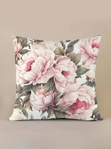 1pc Floral Print Cushion Cover Without Filler - Multicolor - View 4