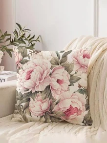 1pc Floral Print Cushion Cover Without Filler - Multicolor - View 1