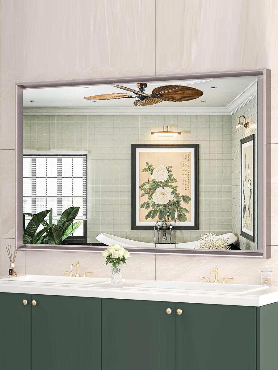 48 x 30 Inch Bathroom Mirrors for Vanity, Rose Gold Wall Mirror, Modern ...