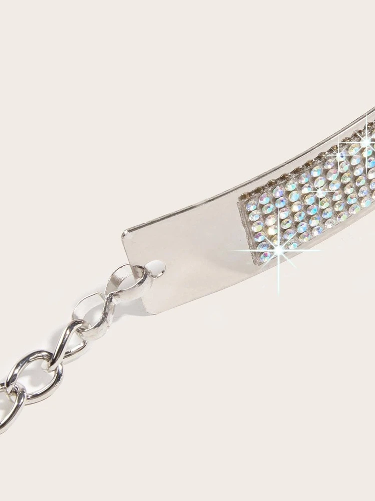 Cinture con Strass per Donna, 110 cm Cinture Sottili Cristalli Scintillanti Cintura con Catena Glitterata in Argento e Strass per Feste di Matrimonio