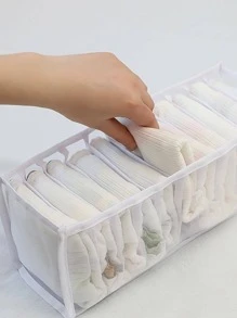 1 Hộp Bảo Quản Ngăn Kéo Nhiều Lưới, Hộp Bảo Quản Đồ Lót Polyamide Hiện Đại Cho Gia Đình - trắng - Xem 2