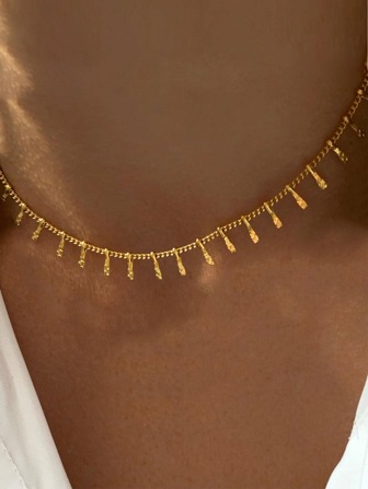 1pc Fashion Stainless Steel Geometric Charm Choker For Women For Daily Life