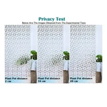 1 pieza Pegatina de privacidad para ventanas PVC decorativo moderno con patrón geométrico para casa - Blanco - Ver 5