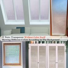 1 pieza Pegatina de privacidad para ventanas PVC decorativo moderno con patrón geométrico para casa - Blanco - Ver 6