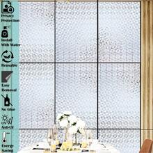 1 pieza Pegatina de privacidad para ventanas PVC decorativo moderno con patrón geométrico para casa - Blanco - Ver 7