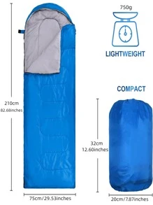 1pc Sleeping Bag For Adults Kids Boys And Girls, Suitable For Outdoor Camping, Backpacking, Traveling, Lightweight Design, Comes With Compression Bag - Army Green - View 6