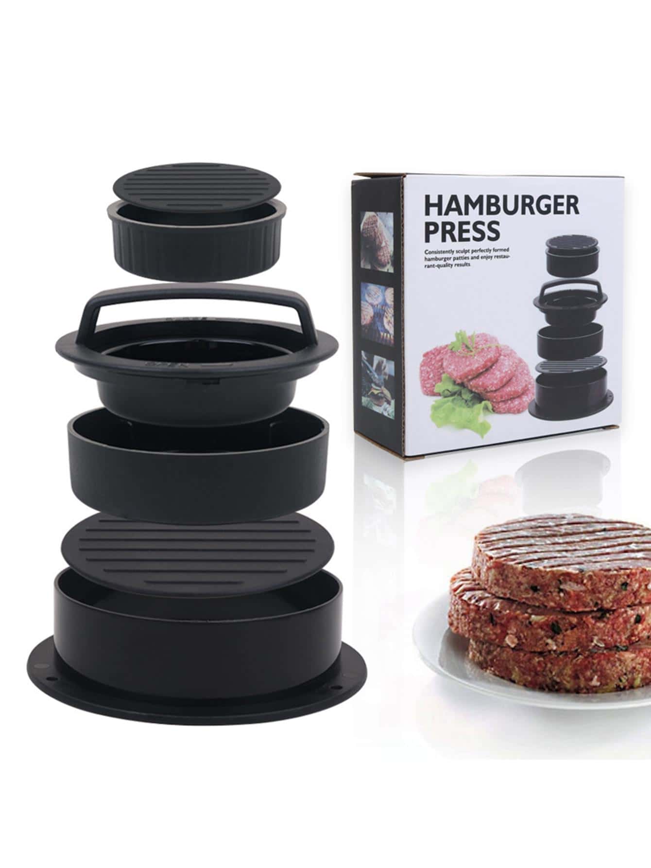 1入組塑料肉餡餅工具，廚房用簡約普通圓形肉餡餅模具