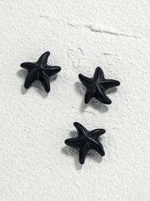 20入組/包休閒海星形DIY珠子適合女士DIY首飾製作 - 黑色 - 查看 5