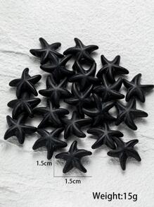20入組/包休閒海星形DIY珠子適合女士DIY首飾製作 - 黑色 - 查看 6