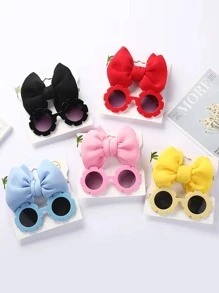 1 Bộ Kính Dự Tiệc & Băng Đô, Thiết Kế Hoa & Nơ Hiện Đại Đảng Kính & Băng Đô Bộ Cho Gia Đình - Màu Hồng  San hô - Xem 3