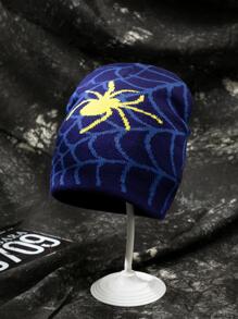 男士蜘蛛網圖案豆豆帽 - 彩色 - 查看 1