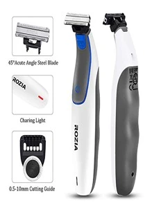 1pc Stainless Steel Rechargeable Beard Trimmer, Modern Multifunction Razor For Household - White - View 3