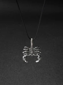 1入組復古蠍吊墜項鍊適合男士女士日常裝飾鋅合金古董銀 - 復古銀色 - 查看 2