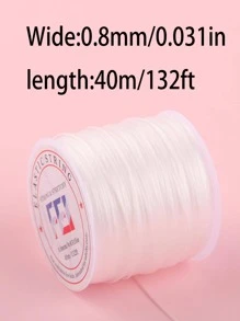 2 卷 0.8 毫米白色彈力繩，用於串珠和珠寶製作