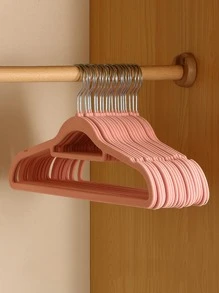 10 Cái/bộ Móc Treo Quần Áo PP, Móc Treo Chống Trơn Trượt Tối Giản Cho Hộ Gia Đình - Hồng - Xem 1