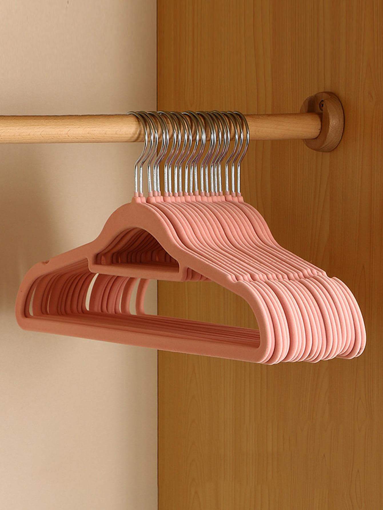 10 Cái/bộ Móc Treo Quần Áo PP, Móc Treo Chống Trơn Trượt Tối Giản Cho Hộ Gia Đình - Hồng - Xem 1