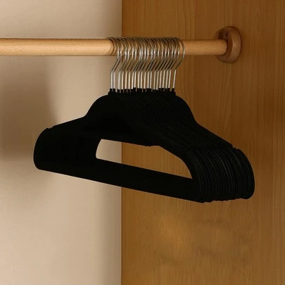 10pcs/set PP Clothes Hanger, Minimalist Plain Non-slip Hanger For Household