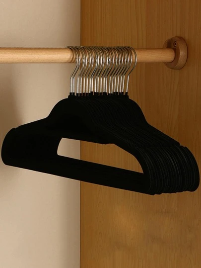 10pcs/set PP Clothes Hanger, Minimalist Plain Non-slip Hanger For Household