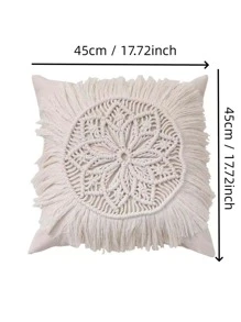 1 Tua Rua Trang Trí Đệm Không Chất Độn, Boho Vải Trang Trí Ném Gối Cho Phòng Khách, Trang Trí Nhà Cửa - Màu be - Xem 2