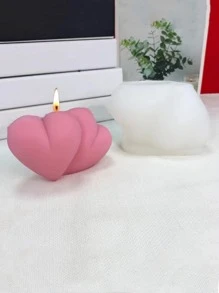 1入組矽膠心形DIY矽膠模具適用於蠟燭製作 - 白色 - 查看 1