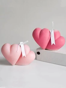 1入組矽膠心形DIY矽膠模具適用於蠟燭製作 - 白色 - 查看 2