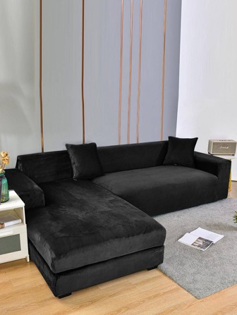 1pc Silver Fox Velvet Stretch Sofa Cover, Suitable For Modern Minimalist Home, Bedroom, Dining Room, Pet Friendly
