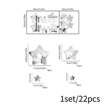 22pcs/set PMMA Wall Mirror Tile, Modern Star Shaped Mirror Wall Sticker For Home - Silver - View 2