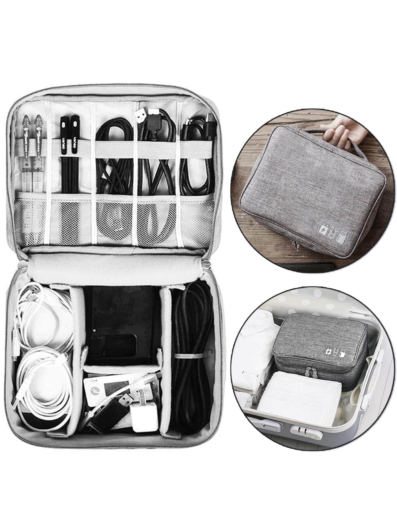 Cable Storage Bag Waterproof Digital Electronic Organizer Portable USB Data Line Charger Plug Storage Bag