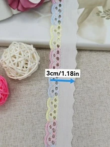 1pc 0.9M Polyester DIY Webbing Lace, Modern Multicolor Lace Trim For Dress - Multicolor - View 2