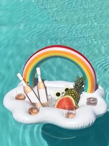 1 PVC Bơm Hơi Coaster, Hoạt Hình Cầu Vồng Trang Trí Nổi Cốc Uống Nước Cho Bể Bơi - Nhiều màu - Xem 4