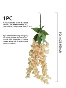 1pc Polyester Artificial Flower Vine, Modern Artificial Flower Garland For Wedding, Home Decor - Champagne - View 3