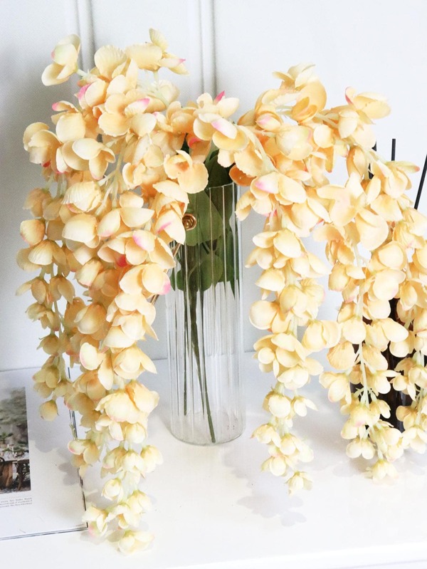 1pc Polyester Artificial Flower Vine, Modern Artificial Flower Garland For Wedding, Home Decor