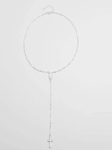 1 件十字架吊坠珍珠链项链 - 銀色 - 查看 1